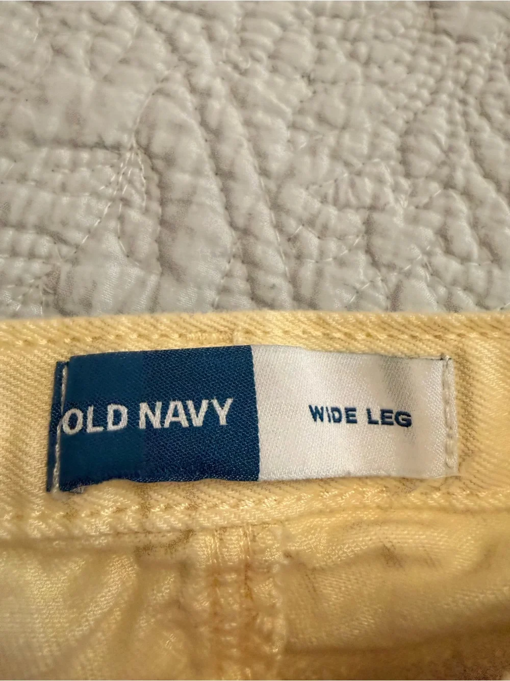 Old Navy Pale Yellow Wide Leg Jeans